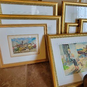 European Building Print Painting 7 Pcs.